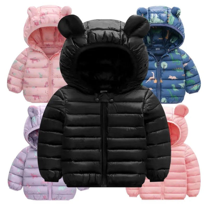 Lightweight Hooded Down Jacket for Boys and Girls – Warm Zippered Outerwear for Autumn and Winter (Ages 1-5)