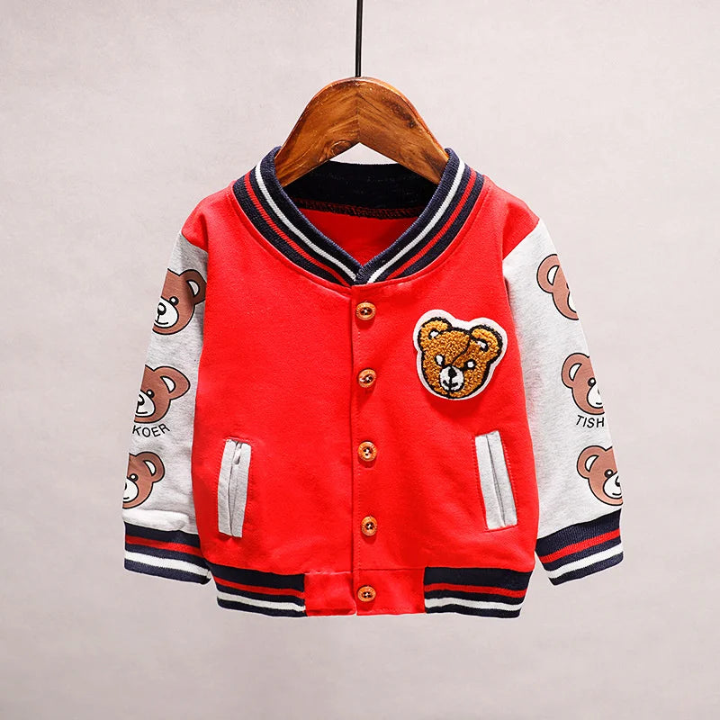 New Spring and Autumn Cotton Jacket for Toddlers: Stylish Cartoon Sportswear for Baby Girls and Boys (1-5 Years)