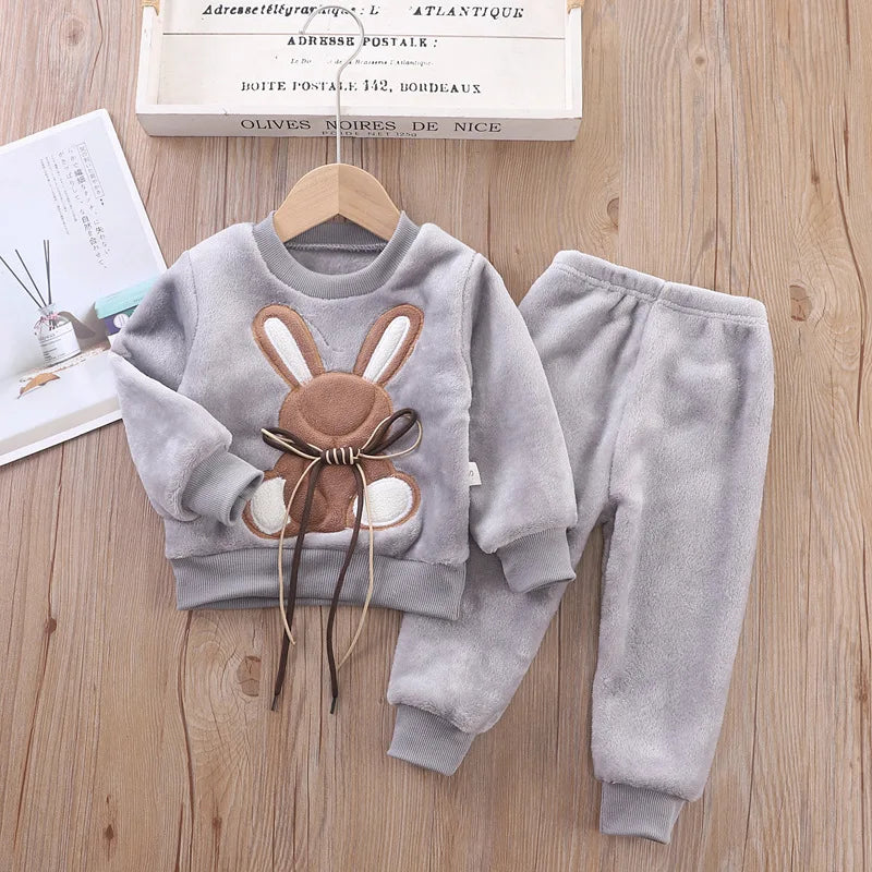 3PCS Baby Winter Clothing Set | Sweater Coat, Hooded Vest & Pants Outfit for Boys & Girls