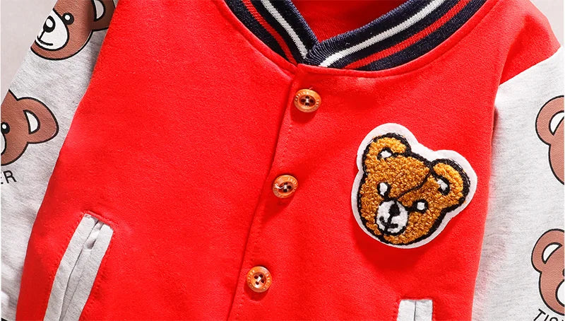 New Spring and Autumn Cotton Jacket for Toddlers: Stylish Cartoon Sportswear for Baby Girls and Boys (1-5 Years)