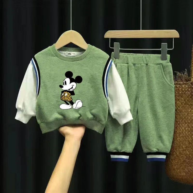 Disney Kids' Clothing Set – Cute Mickey Mouse Print Boys' Sweatshirt and Tracksuit (6M-6Years)