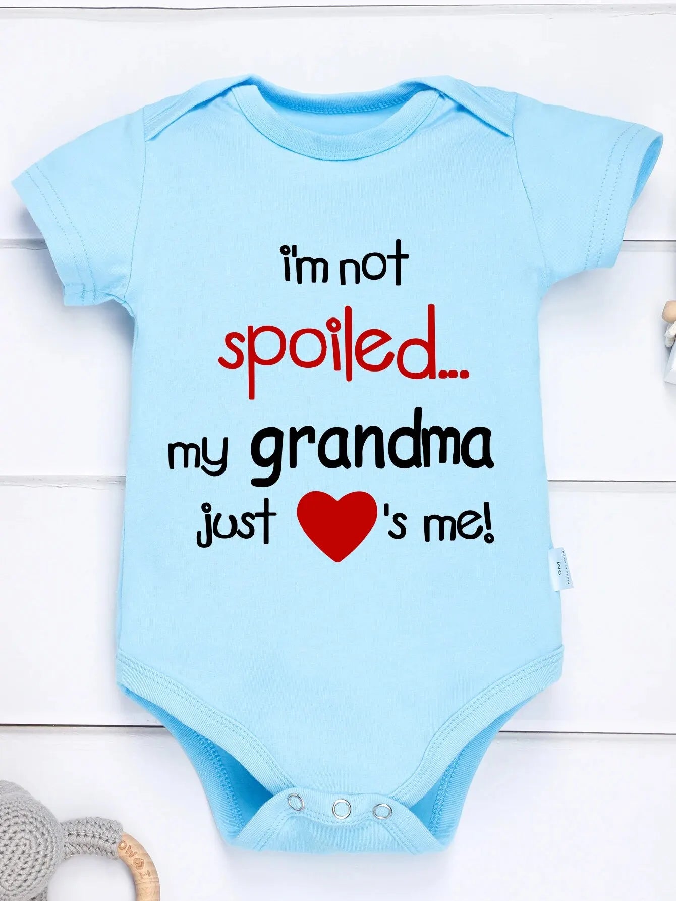 Newborn Baby Boys And Girls Casual Cute Onesie With "I'm Not Spoiled My Grandpa Just Love Me"