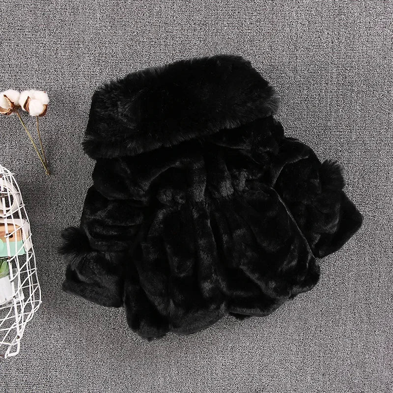 Warm Winter Coats for Baby Girls: Thick Faux Fur Hooded Jacket for (12M-7Years)
