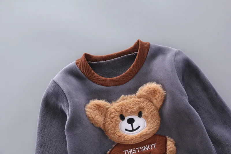 3PCS Baby Winter Clothing Set | Sweater Coat, Hooded Vest & Pants Outfit for Boys & Girls