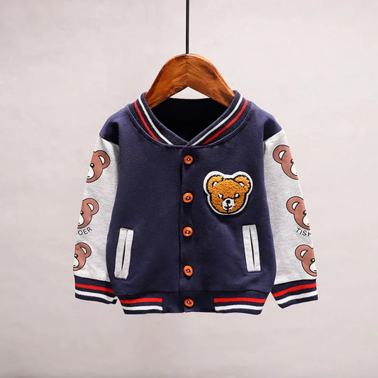 New Spring and Autumn Cotton Jacket for Toddlers: Stylish Cartoon Sportswear for Baby Girls and Boys (1-5 Years)