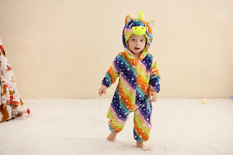 Winter Baby Rompers for Girls and Boys – Hooded Flannel Toddler Infant Overall Jumpsuit Costume (0M-1Years)