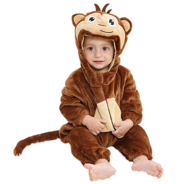 Winter Baby Rompers for Girls and Boys – Hooded Flannel Toddler Infant Overall Jumpsuit Costume (0M-1Years)