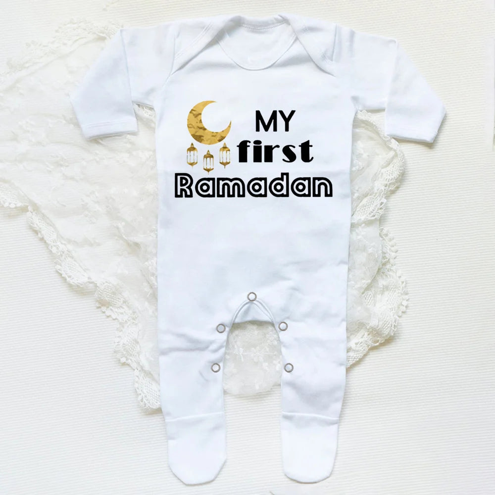 Newborn Baby Long Sleeve Romper 'My First Eid Ramadan'