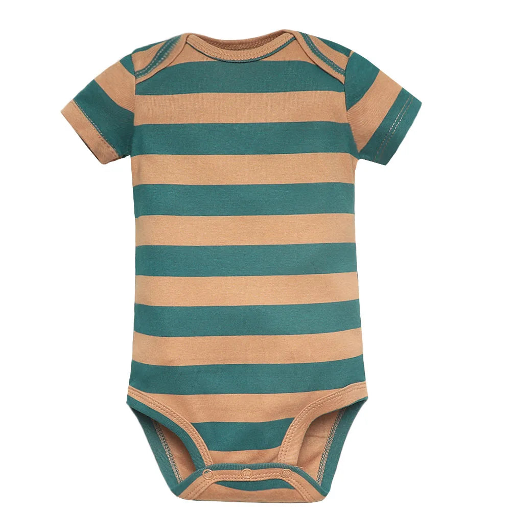 5PCS Baby Bodysuits Set – 100% Cotton Short Sleeve Newborn Clothes for Boys and Girls, Soft and Comfy Infant Outfit, Perfect Baby Shower Gift (6M-2Years)