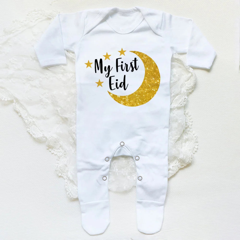 Newborn Baby Long Sleeve Romper 'My First Eid Ramadan'