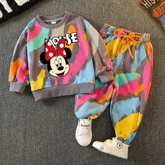 Kids' Cartoon Sweatshirt and Pants – 2-Piece Long Sleeve Casual Outfit for Boys and Girls (6M-6Years)