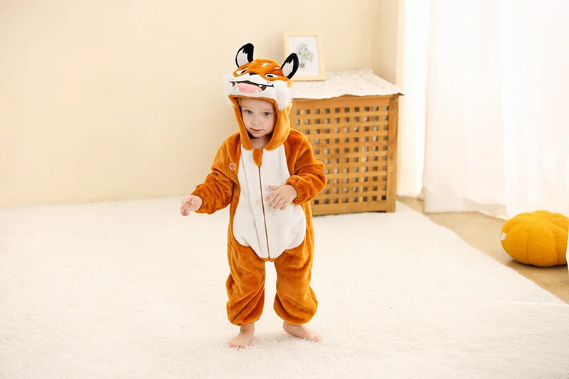 Winter Baby Rompers for Girls and Boys – Hooded Flannel Toddler Infant Overall Jumpsuit Costume (0M-1Years)
