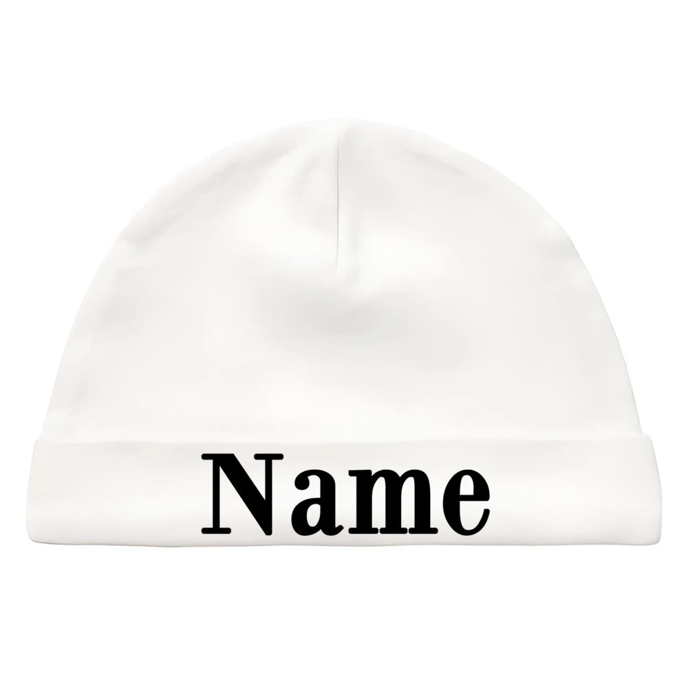 Personalize Baby Beanies Caps Newborn Hospital Hat Monogram Infant Cotton Windproof Hats Custom Name Headwear Baby Shower Gifts
