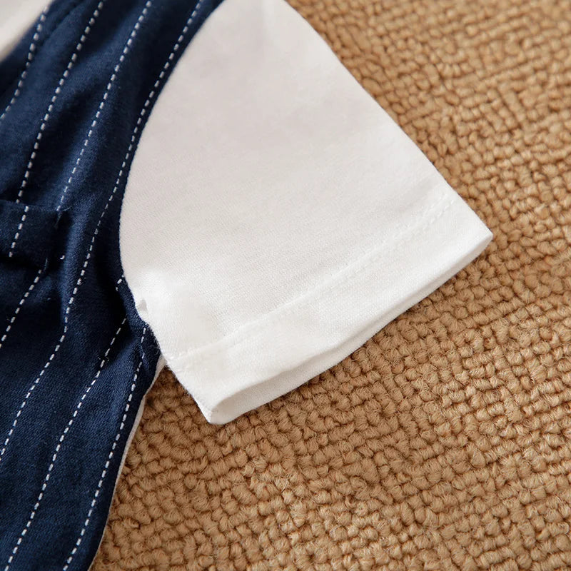 Newborn Baby Gentleman Party Outfit | Soft Cotton Short Sleeve Bodysuit for Boys (0-18 Months)