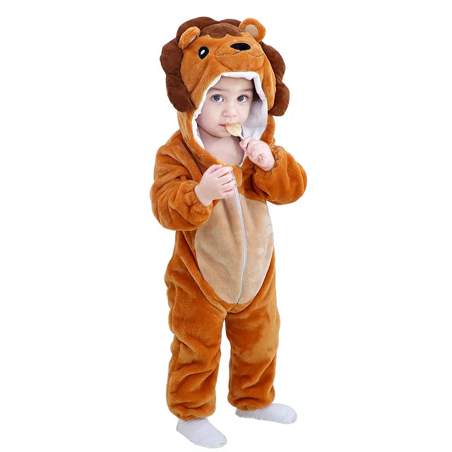 Winter Baby Rompers for Girls and Boys – Hooded Flannel Toddler Infant Overall Jumpsuit Costume (0M-1Years)