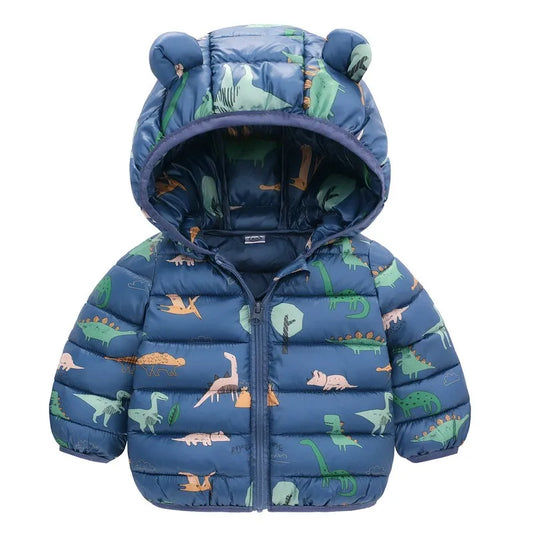 Lightweight Hooded Down Jacket for Boys and Girls – Warm Zippered Outerwear for Autumn and Winter (Ages 1-5)