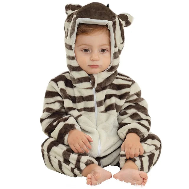 Winter Baby Rompers for Girls and Boys – Hooded Flannel Toddler Infant Overall Jumpsuit Costume (0M-1Years)