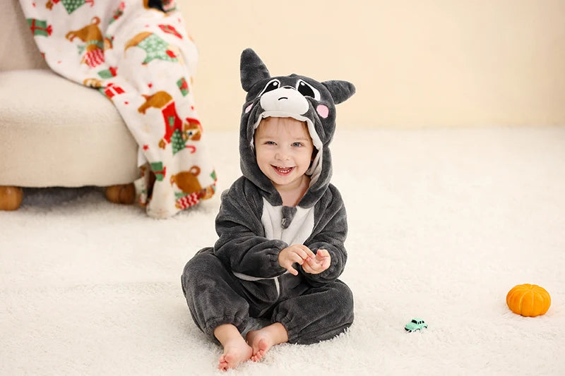 Winter Baby Rompers for Girls and Boys – Hooded Flannel Toddler Infant Overall Jumpsuit Costume (0M-1Years)