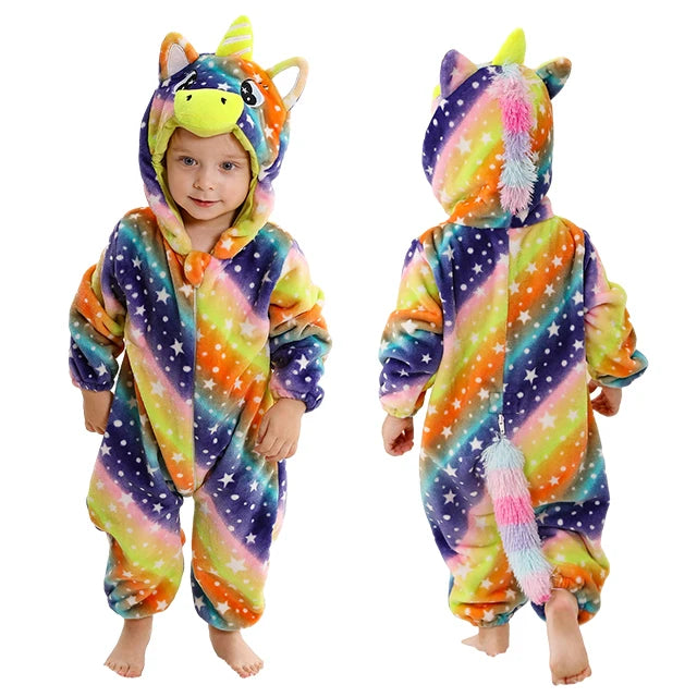 Winter Baby Rompers for Girls and Boys – Hooded Flannel Toddler Infant Overall Jumpsuit Costume (0M-1Years)