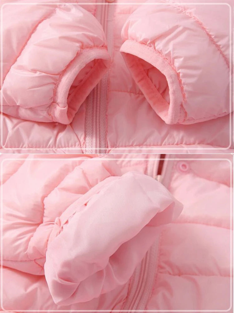 Lightweight Hooded Down Jacket for Boys and Girls: Warm Zippered Outerwear for Autumn and Winter (1-5 Years)