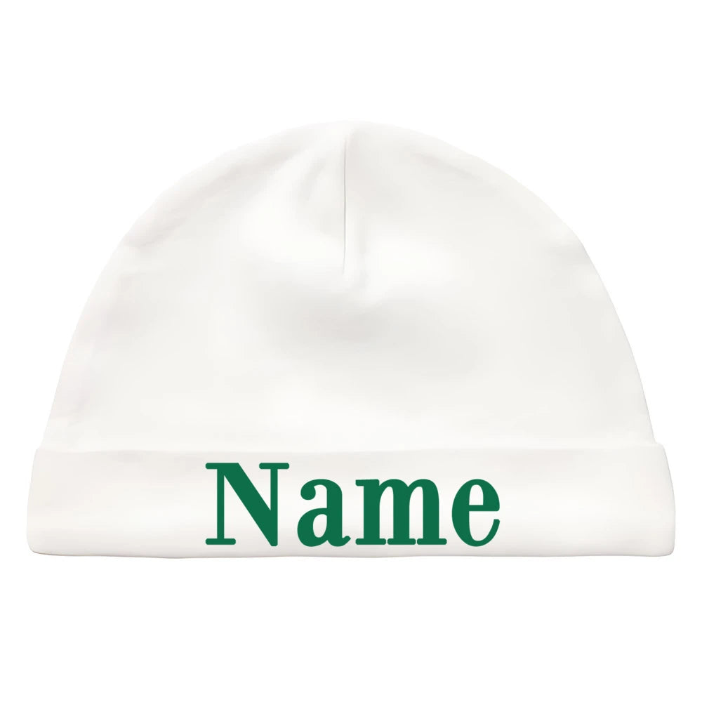 Personalize Baby Beanies Caps Newborn Hospital Hat Monogram Infant Cotton Windproof Hats Custom Name Headwear Baby Shower Gifts