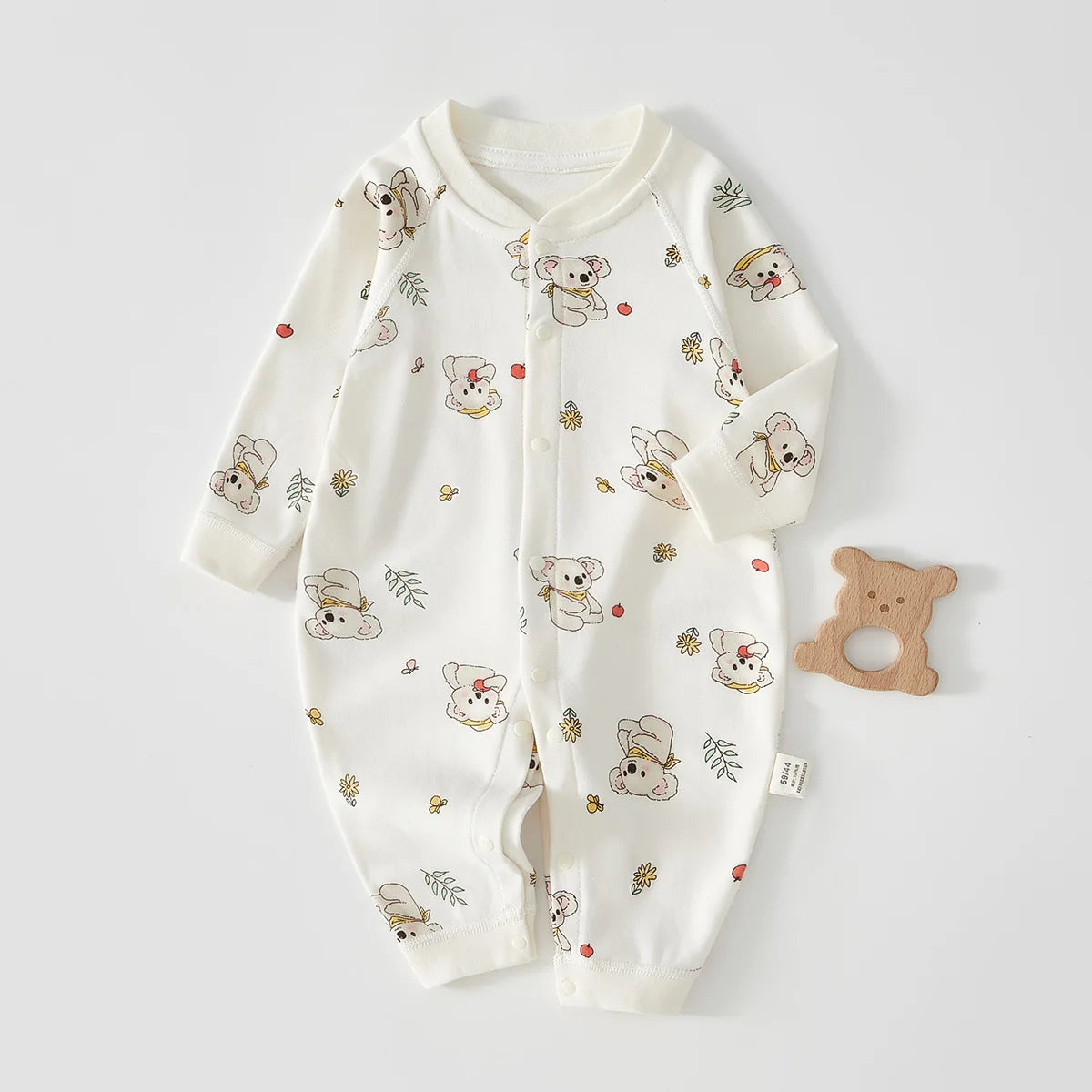 Newborn Baby Onesie 100% Cotton Boys Girls Long Sleeve Printed Jumpsuit
