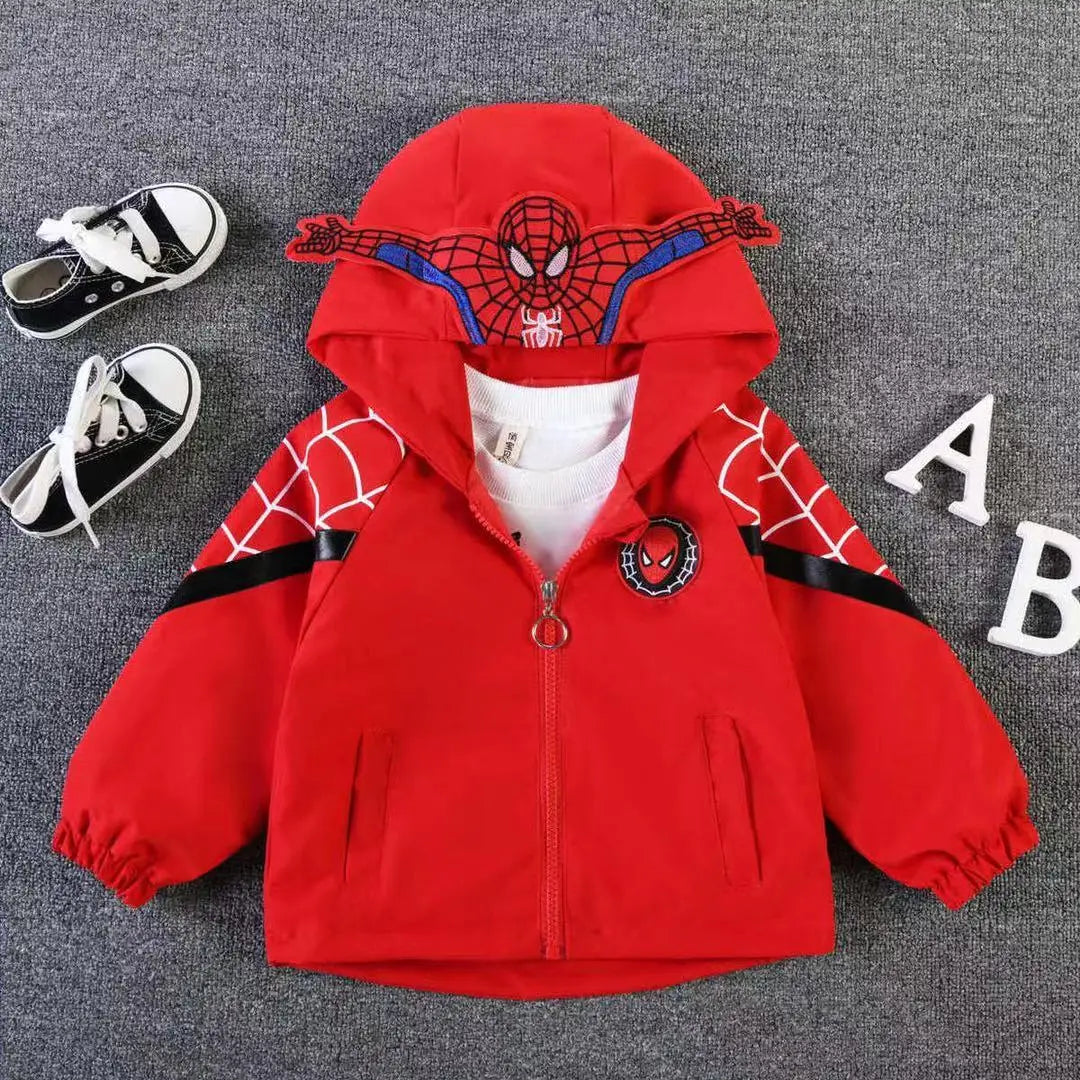 Toddler Hooded Jacket: Stylish Inspired Spiderman Design for Boys and Girls!