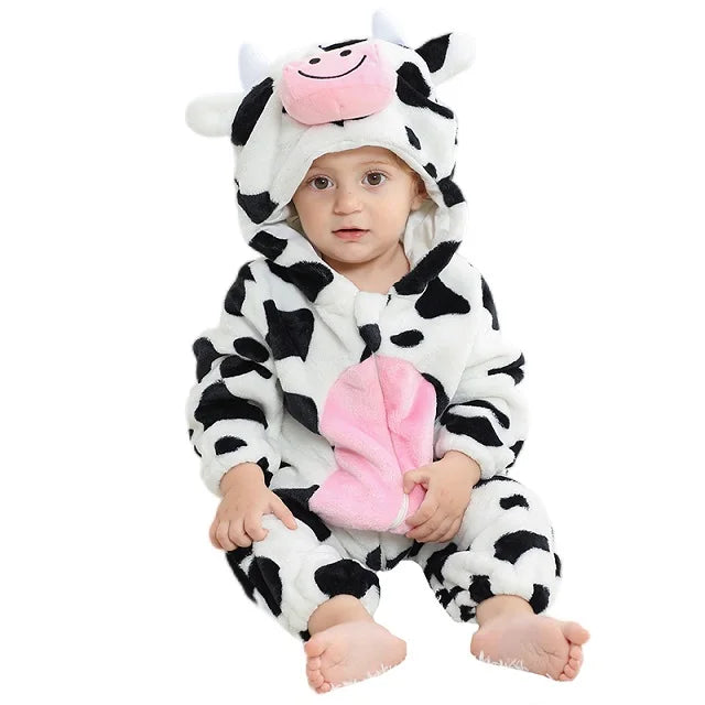 Winter Baby Rompers for Girls and Boys – Hooded Flannel Toddler Infant Overall Jumpsuit Costume (0M-1Years)