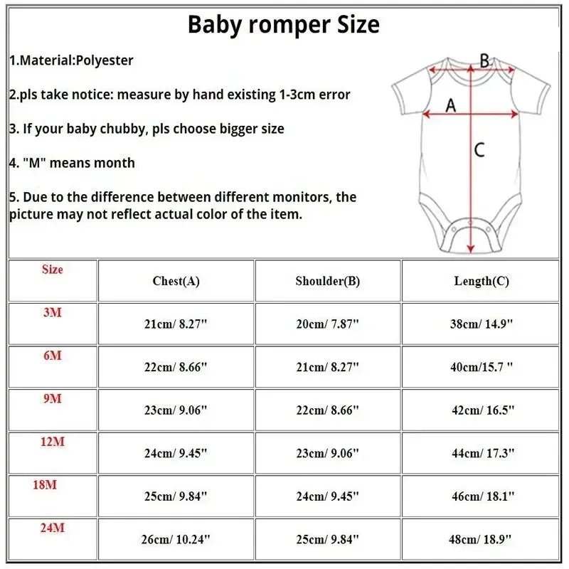 Personalized Baby Romper Custom Photo Name  Short Sleeve Crew Neck Jumpsuit