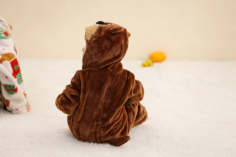 Winter Baby Rompers for Girls and Boys – Hooded Flannel Toddler Infant Overall Jumpsuit Costume (0M-1Years)