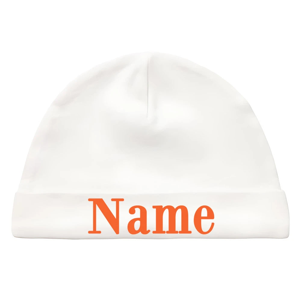 Personalize Baby Beanies Caps Newborn Hospital Hat Monogram Infant Cotton Windproof Hats Custom Name Headwear Baby Shower Gifts