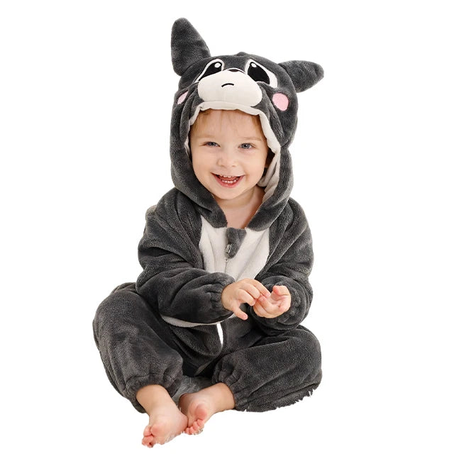Winter Baby Rompers for Girls and Boys – Hooded Flannel Toddler Infant Overall Jumpsuit Costume (0M-1Years)