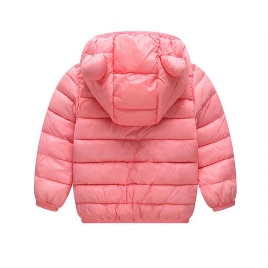 Lightweight Hooded Down Jacket for Boys and Girls: Warm Zippered Outerwear for Autumn and Winter (1-5 Years)