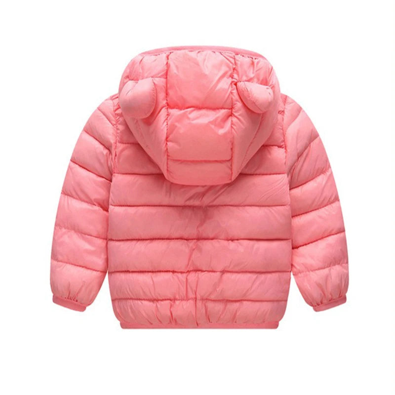 Lightweight Hooded Down Jacket for Boys and Girls – Warm Zippered Outerwear for Autumn and Winter (Ages 1-5)