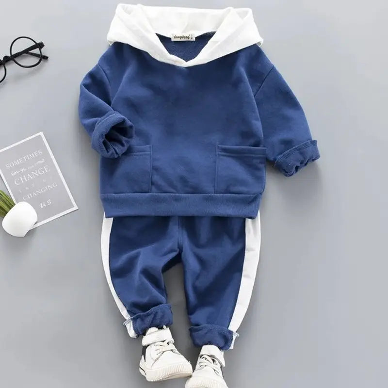 Baby Boy Outfit | Long Sleeve Hoodie Sweatshirt + Pants (9Months-4 Years)