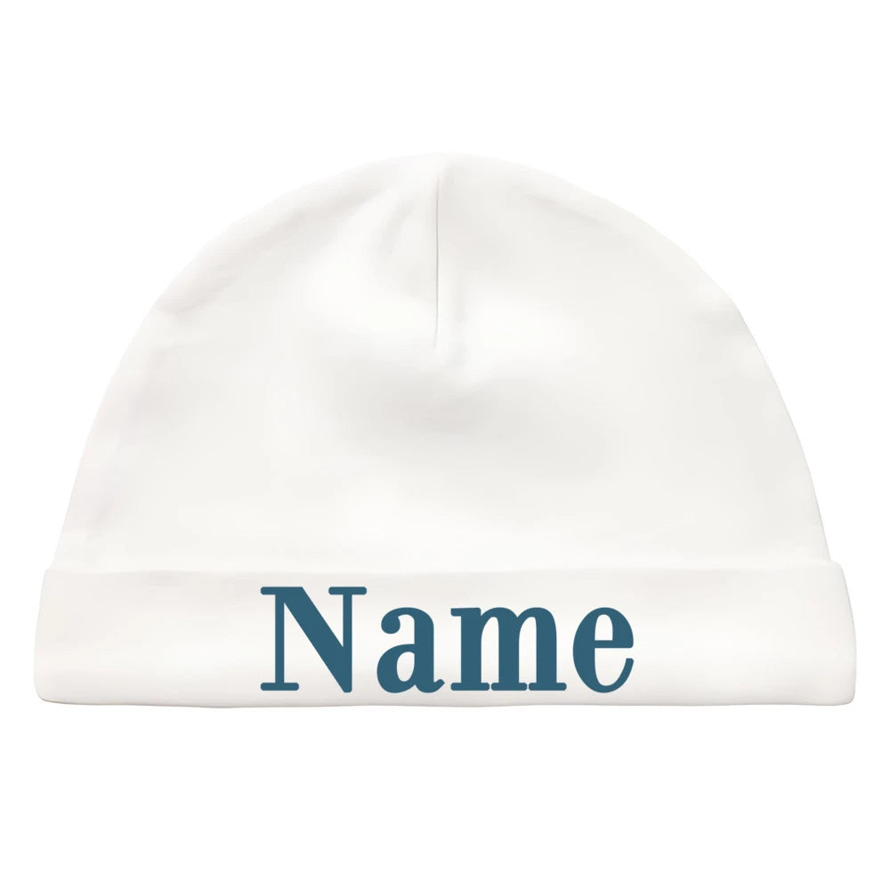 Personalize Baby Beanies Caps Newborn Hospital Hat Monogram Infant Cotton Windproof Hats Custom Name Headwear Baby Shower Gifts