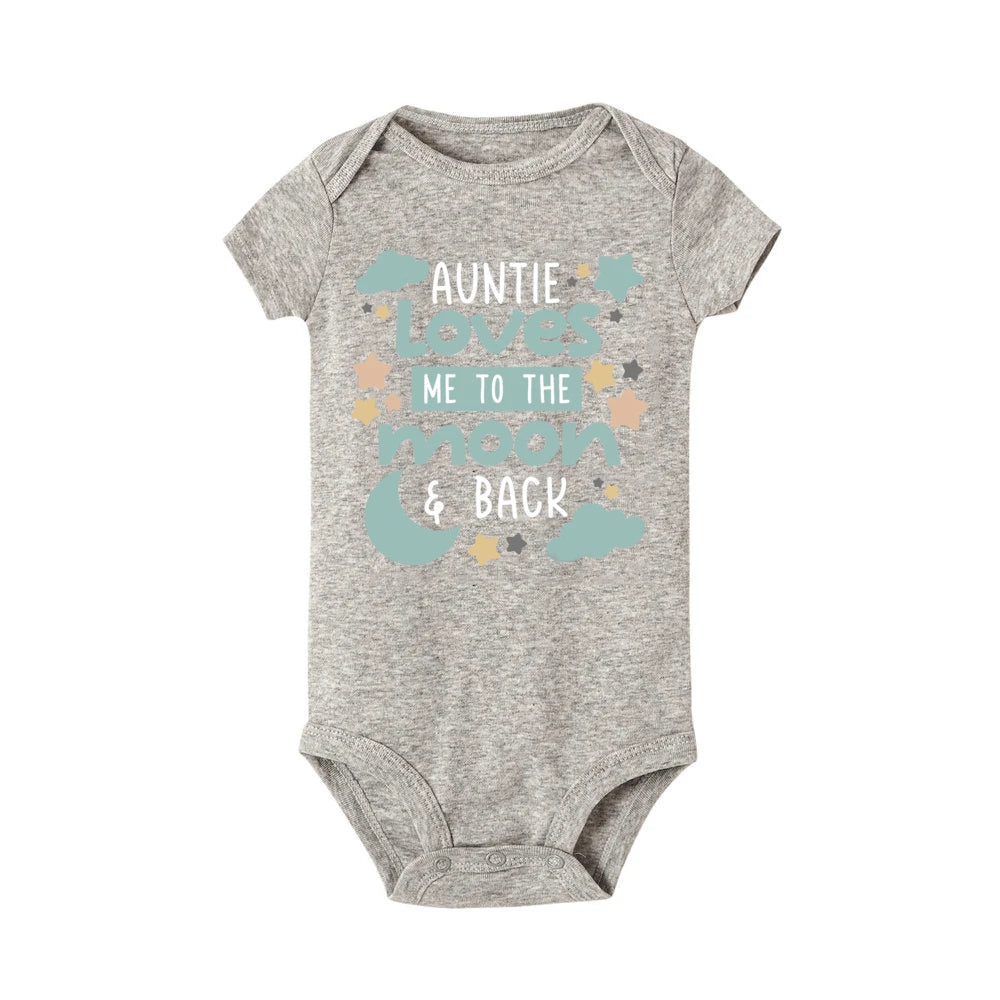 Newborn Bodysuits 'Auntie Loves Me To The Moon Back