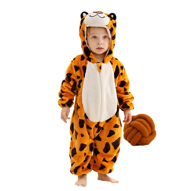 Winter Baby Rompers for Girls and Boys – Hooded Flannel Toddler Infant Overall Jumpsuit Costume (0M-1Years)