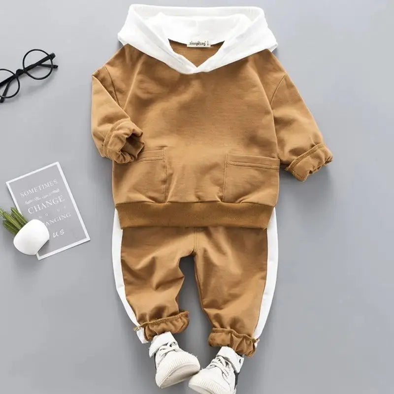 Baby Boy Outfit | Long Sleeve Hoodie Sweatshirt + Pants (9Months-4 Years)