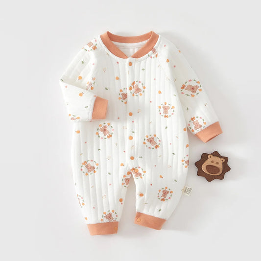 Newborn Baby Jumpsuit Clothes Winter Thickening 100% Cotton  Boys Girls
