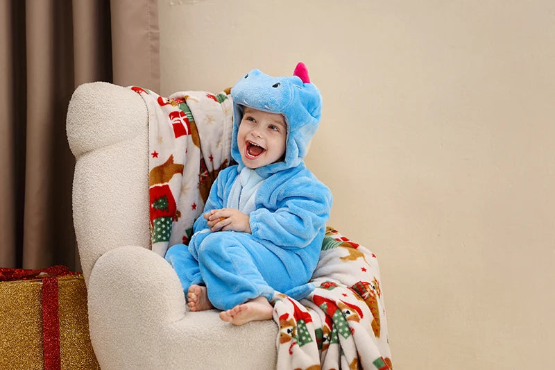 Winter Baby Rompers for Girls and Boys – Hooded Flannel Toddler Infant Overall Jumpsuit Costume (0M-1Years)