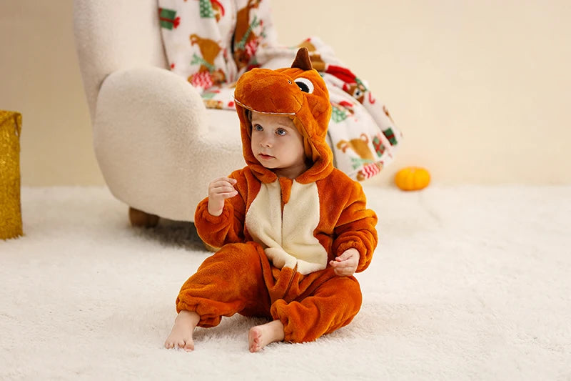 Winter Baby Rompers for Girls and Boys – Hooded Flannel Toddler Infant Overall Jumpsuit Costume (0M-1Years)