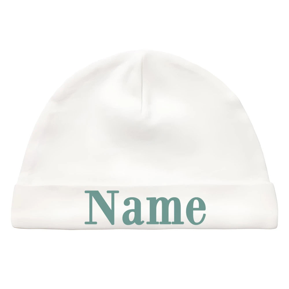Personalize Baby Beanies Caps Newborn Hospital Hat Monogram Infant Cotton Windproof Hats Custom Name Headwear Baby Shower Gifts