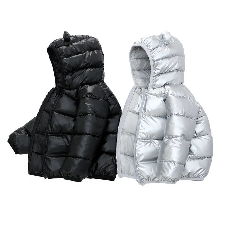 Autumn and Winter Hooded Jacket for Baby Boys and Girls: Adorable Ear Design, Windproof, and Padded for Extra Warmth