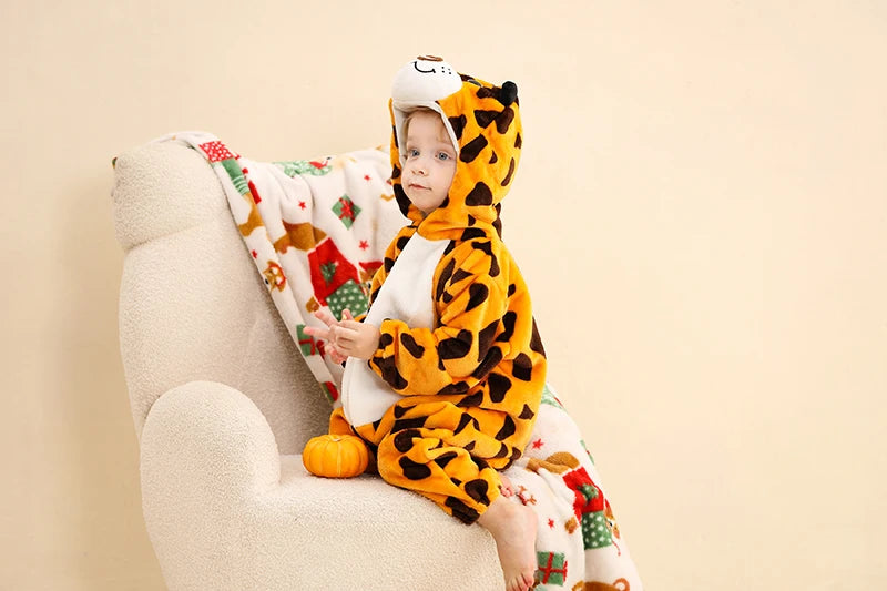 Winter Baby Rompers for Girls and Boys – Hooded Flannel Toddler Infant Overall Jumpsuit Costume (0M-1Years)
