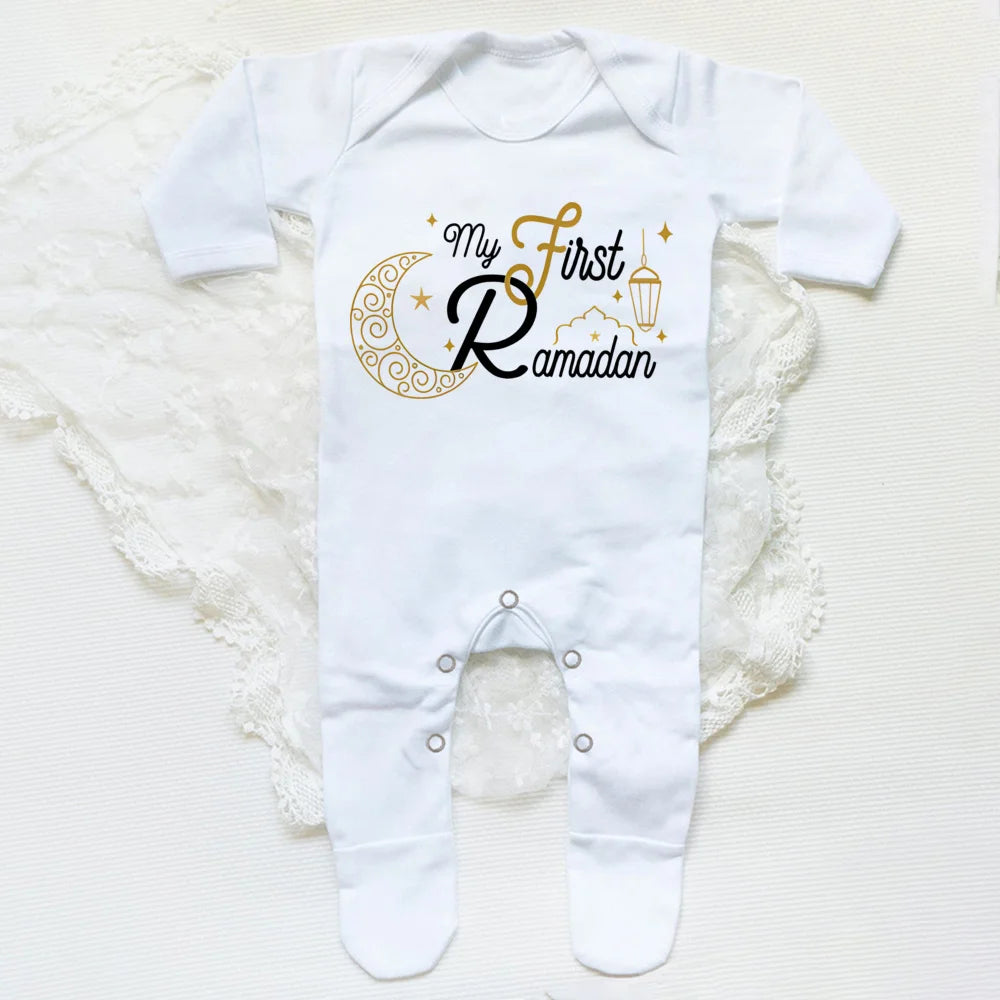 Newborn Baby Long Sleeve Romper 'My First Eid Ramadan'