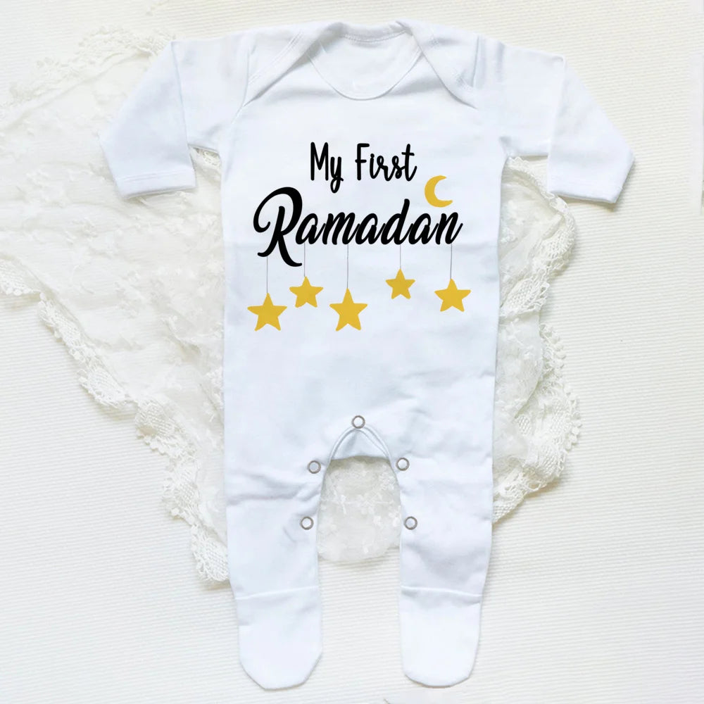 Newborn Baby Long Sleeve Romper 'My First Eid Ramadan'