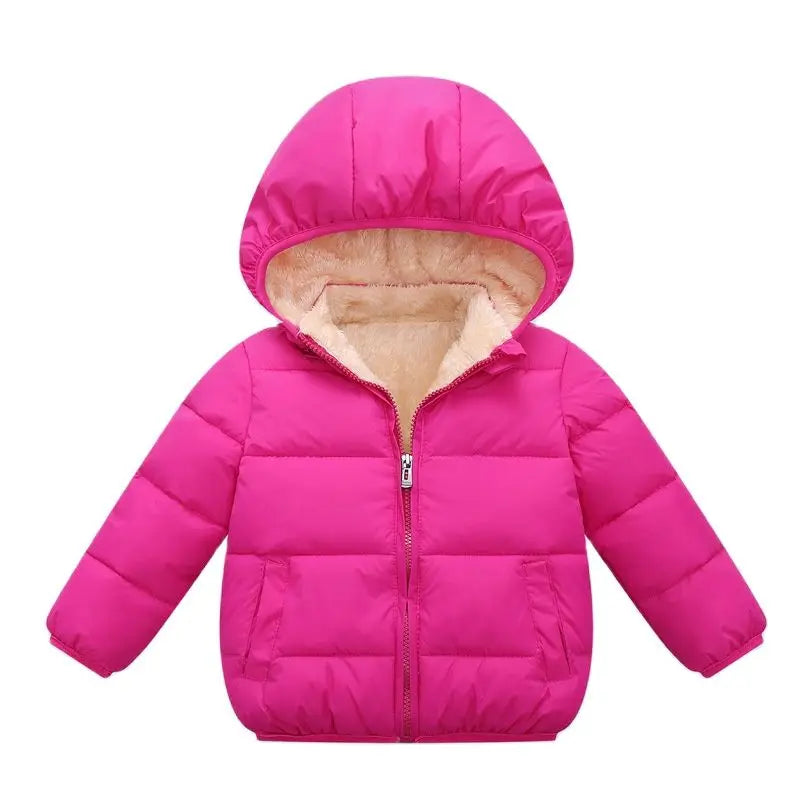 Winter Thick Jackets for Kids: Warm Plush Coats with Fur Hood for Boys and Girls (1-6 Years).