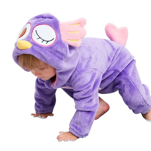 Winter Baby Rompers for Girls and Boys – Hooded Flannel Toddler Infant Overall Jumpsuit Costume (0M-1Years)