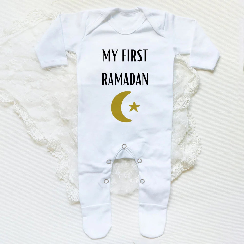 Newborn Baby Long Sleeve Romper 'My First Eid Ramadan'